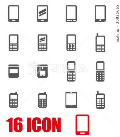 Vector grey mobile phone icon set Vector grey mobile phone icon set 30925665