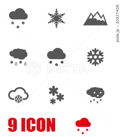 Vector Grey Snow Icon Setのイラスト素材 30927408 Pixta
