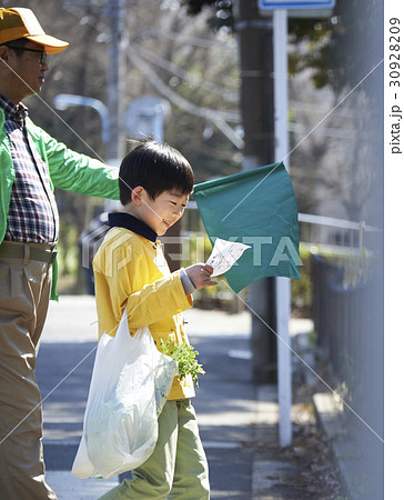 おつかい　横断歩道を渡る男の子 30928209
