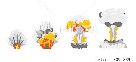 Cartoon Stages Process of Explotion Effect Set 30928896