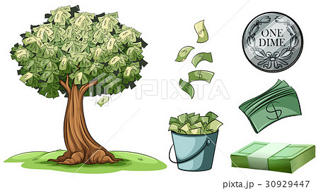 Money grows on tree and different types of money Money grows on tree and different types of money 30929447