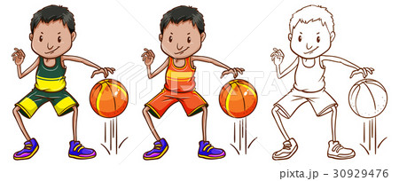 Doodle character for basketball player 30929476
