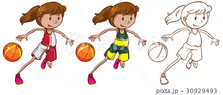 Drafting character for female basketball player Drafting character for female basketball player 30929493