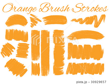 Different styles of brush strokes in orange color Different styles of brush strokes in orange color 30929657