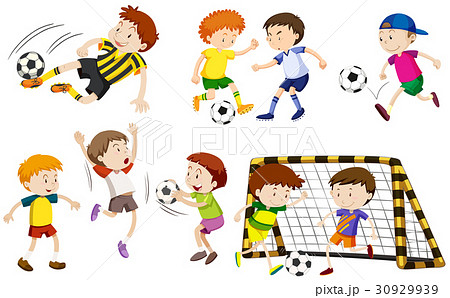 Many boys playing football Many boys playing football 30929939