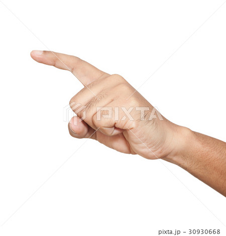 Finger point isolated on white background 30930668
