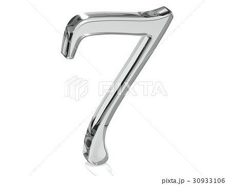 3D Set Silver Number on white background 3D Set Silver Number on white background 30933106