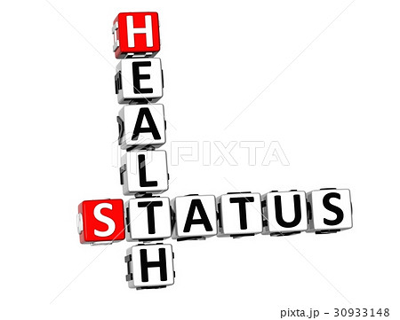 3D Crossword Health Status on white background 3D Crossword Health Status on white background 30933148