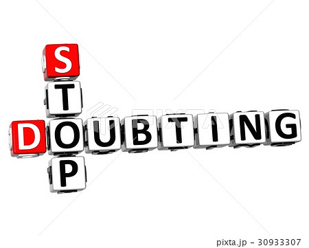 3D Crossword Stop Doubting on white background 30933307