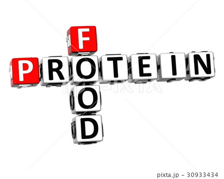 3D Crossword Food Protein on white background 30933434