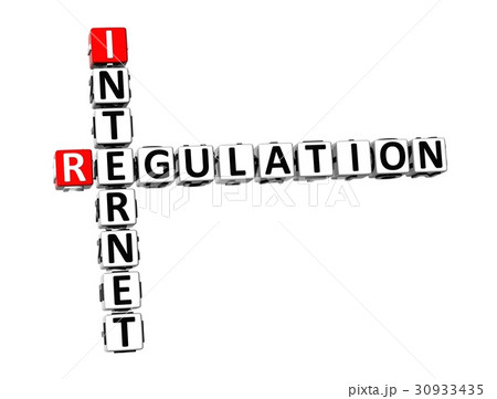 3D Crossword Internet Regulation on white  30933435