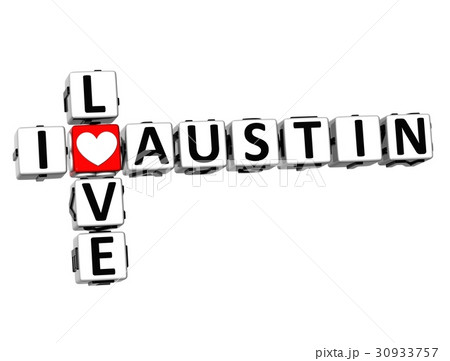3D Crossword I love Austin on white background 3D Crossword I love Austin on white background 30933757