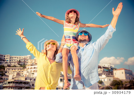 Happy family on summer vacation 30934179