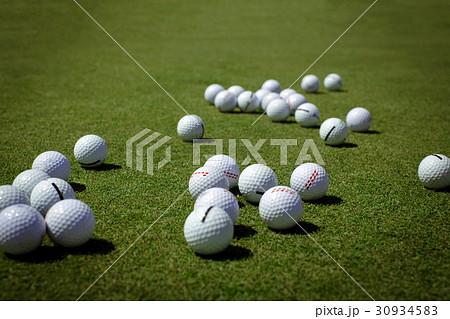 Golf balls on lawn Golf balls on lawn 30934583