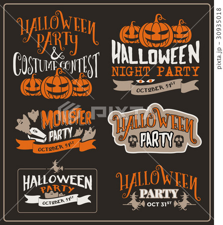 Set of Halloween typographic design for party 30935018