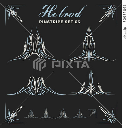 Set of vintage pinstripe line art 30935041