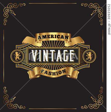 Premium golden vintage frame label design 30935052