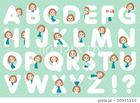 Bob hair green dress woman A to Z 30935110