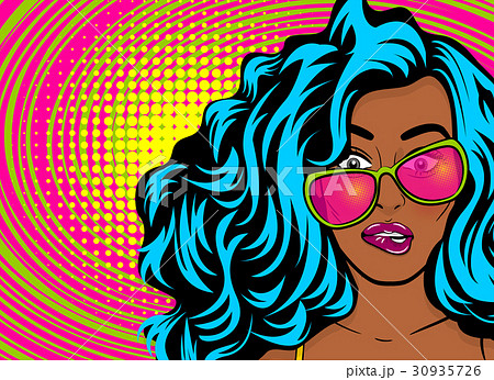 Black young oops woman pop art style wow swag 30935726