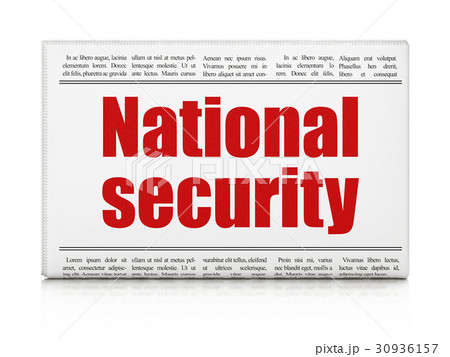 Security concept: newspaper headline National 30936157