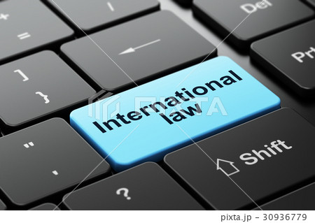 Political concept: International Law on computer 30936779