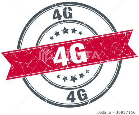 4g round grunge ribbon stamp 30937156