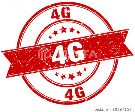 4g round grunge ribbon stamp 30937157