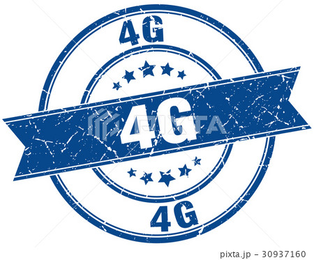 4g round grunge ribbon stamp 30937160