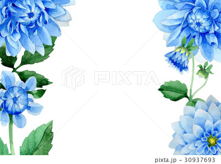 Wedding invitation DiY template blue dahila 30937693