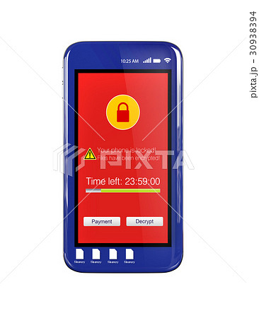 ランサムウェア被害を受けたスマートフォン画面のイメージ 30938394