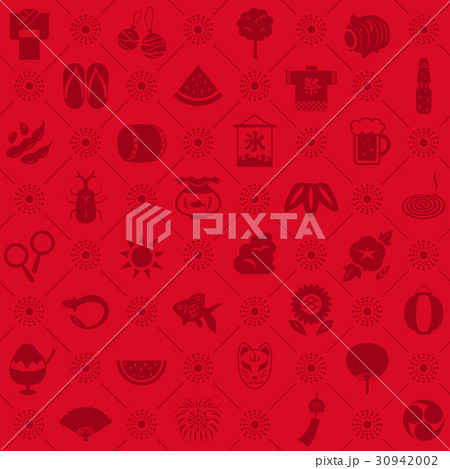 日本の夏 シームレスパターン背景のイラスト素材