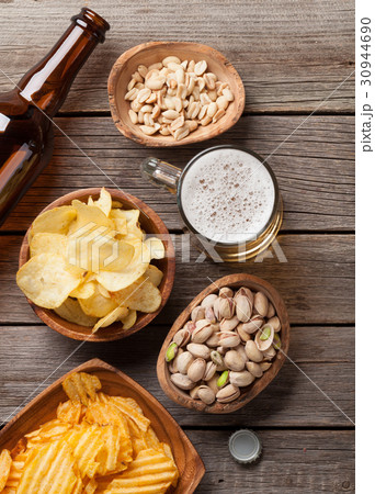 Lager beer mug and snacks 30944690