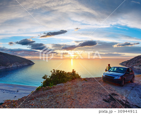 Sunset on Myrtos Beach, Greece,  Kefalonia 30944911