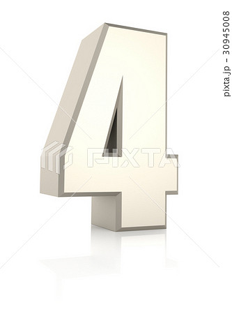 Number 4 Isolated on White Background 30945008