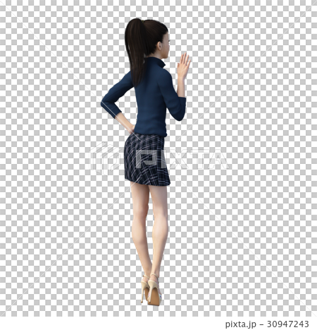 Polo shirt women posing posing3DCG illustrations material Polo shirt women posing posing3DCG illustrations material 30947243