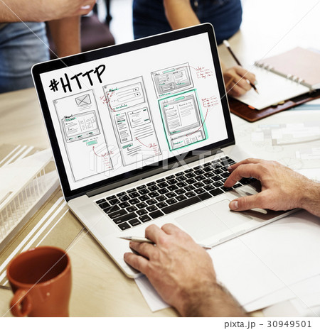 Website development layout sketch drawing Website development layout sketch drawing 30949501
