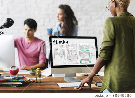 Website development layout sketch drawing Website development layout sketch drawing 30949580