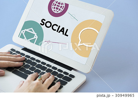 Technology social media connection icons Technology social media connection icons 30949965