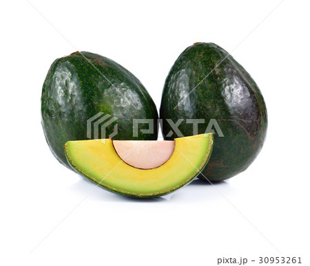 avocados on white background. 30953261