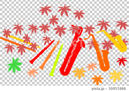 Autumn color wooden tube ensemble without background Autumn color wooden tube ensemble without background 30955866