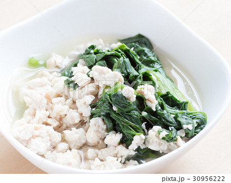 鶏そぼろスープ 鶏そぼろスープ 30956222