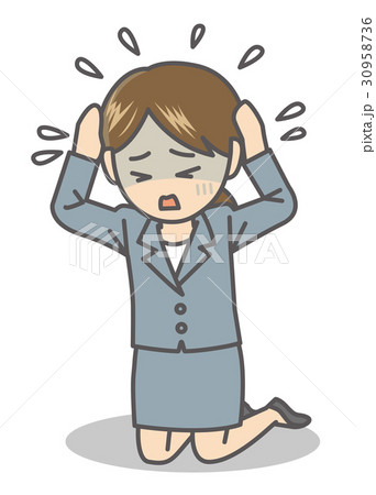頭を抱える女性 30958736