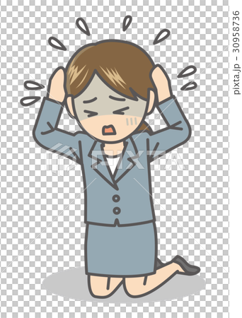 頭を抱える女性 30958736