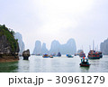 The tourist ship on foggy day, Halong Bay, Vietnam 30961279