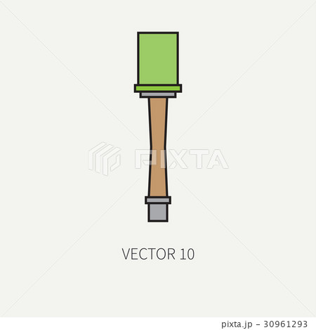 Line flat color vector military icon - hand 30961293