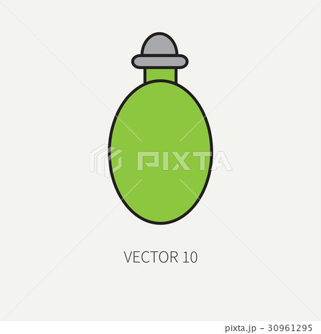 Line flat color vector military icon - hand 30961295