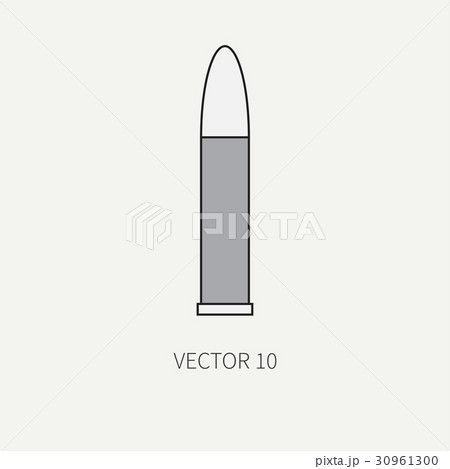 Line flat color vector military icon artillery 30961300