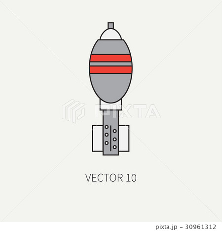 Line flat color vector military icon - mine. Army Line flat color vector military icon - mine. Army 30961312