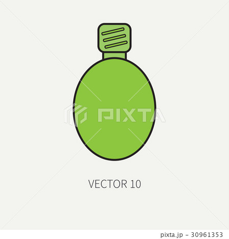 Line flat color vector military icon - flask. Army 30961353