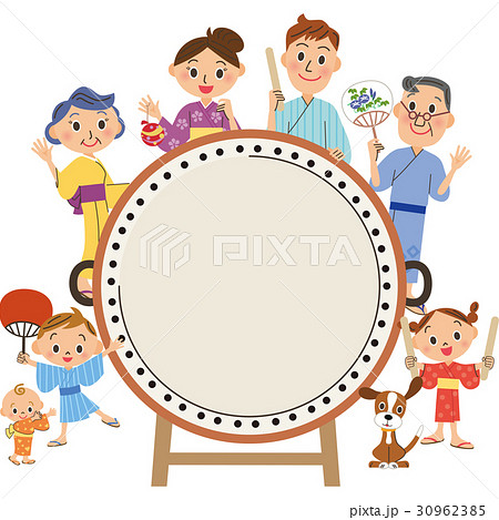 太鼓と三世代家族 30962385